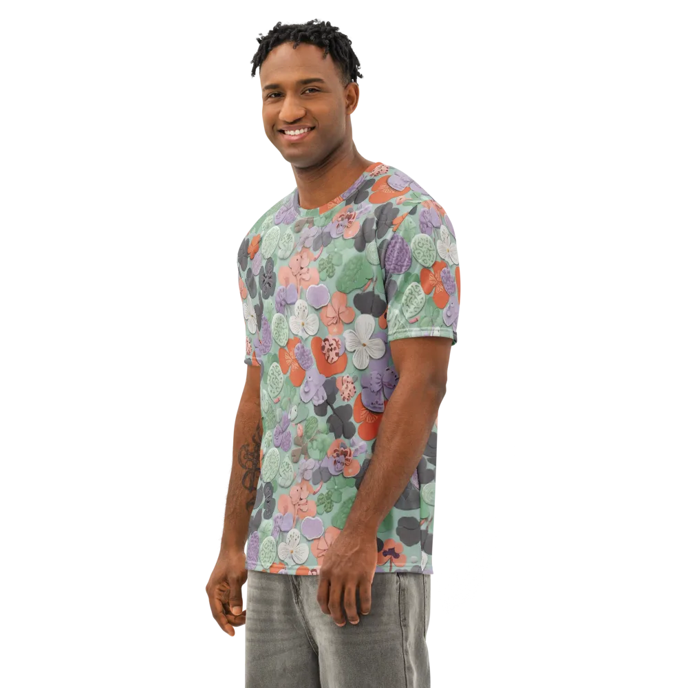 Garden Candy on Men's Cotton Crew Neck T-Shirt — Left Front