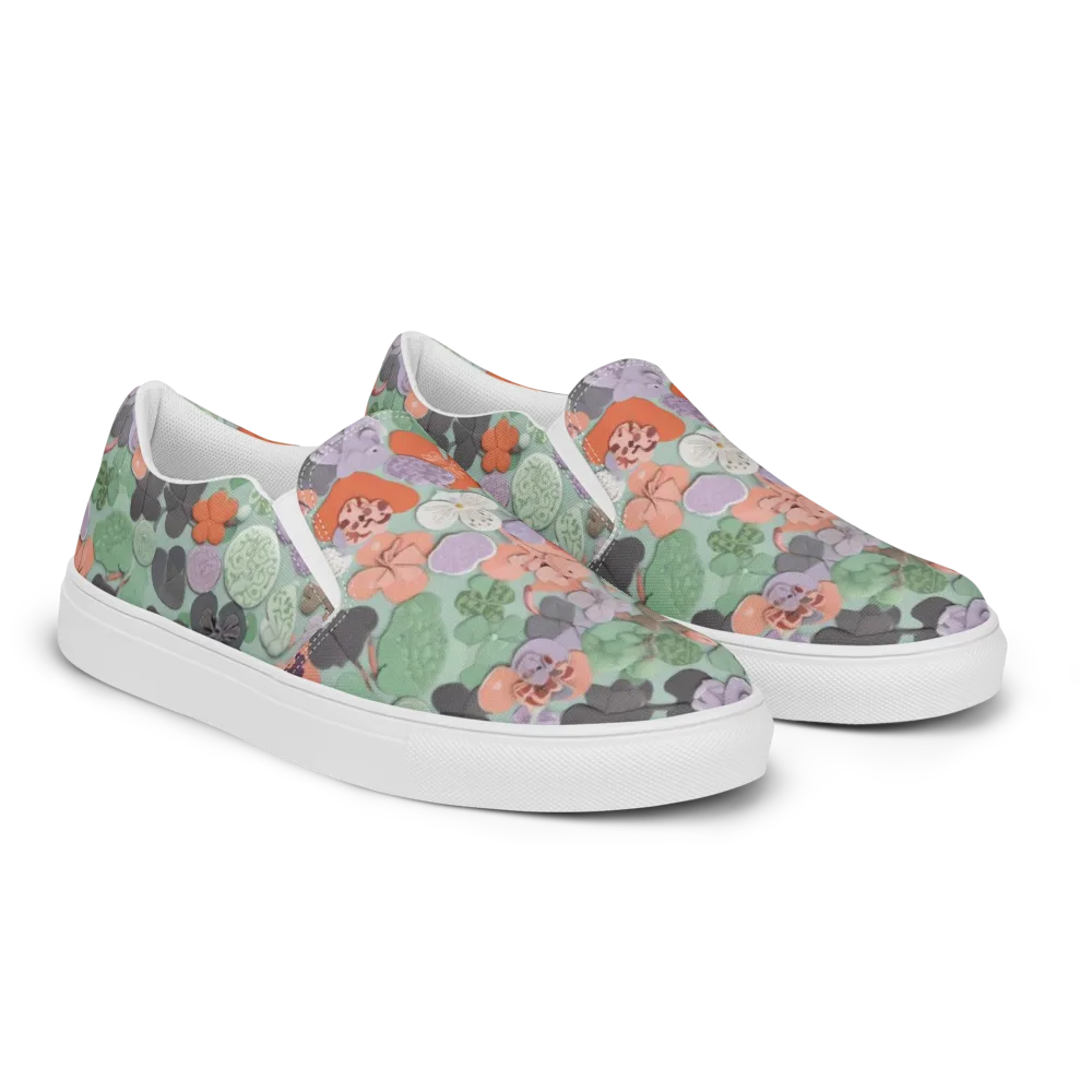 Garden Candy on Men's Slip-On Canvas Shoes — Right Front