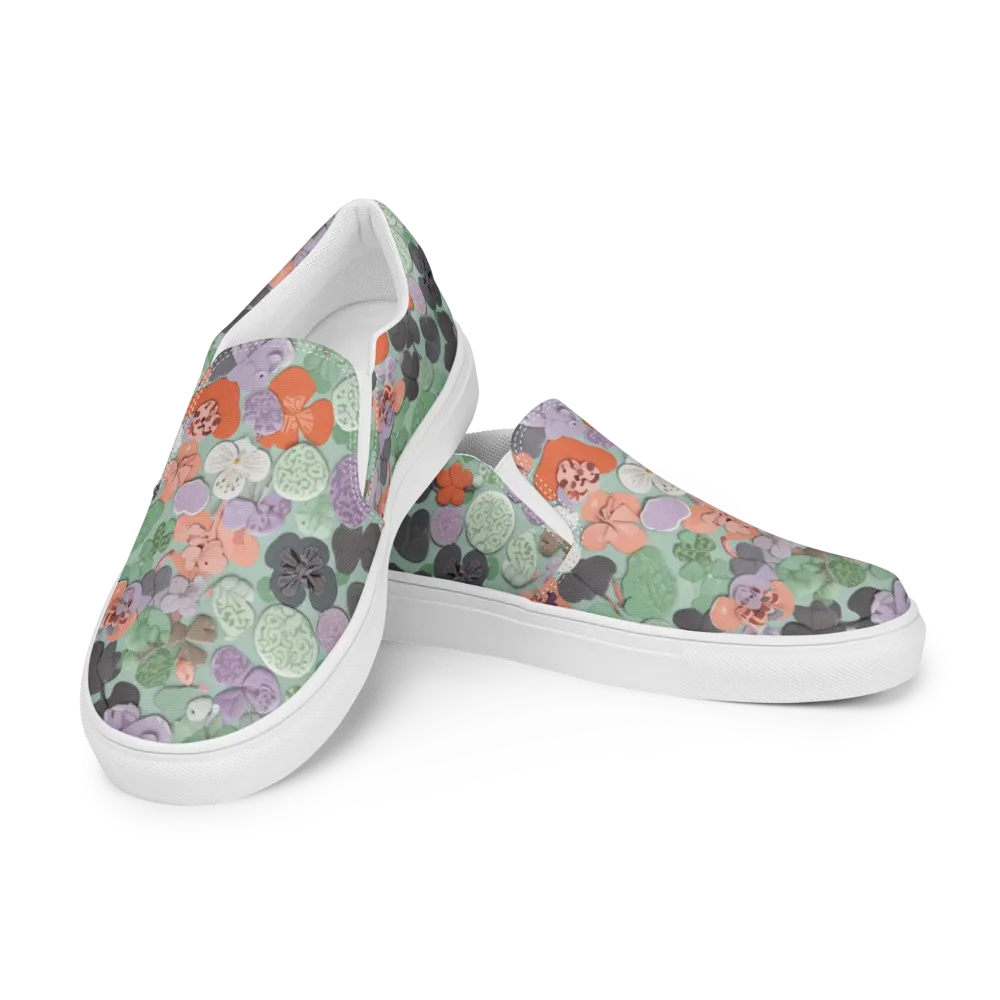Garden Candy on Men's Slip-On Canvas Shoes — Left Front