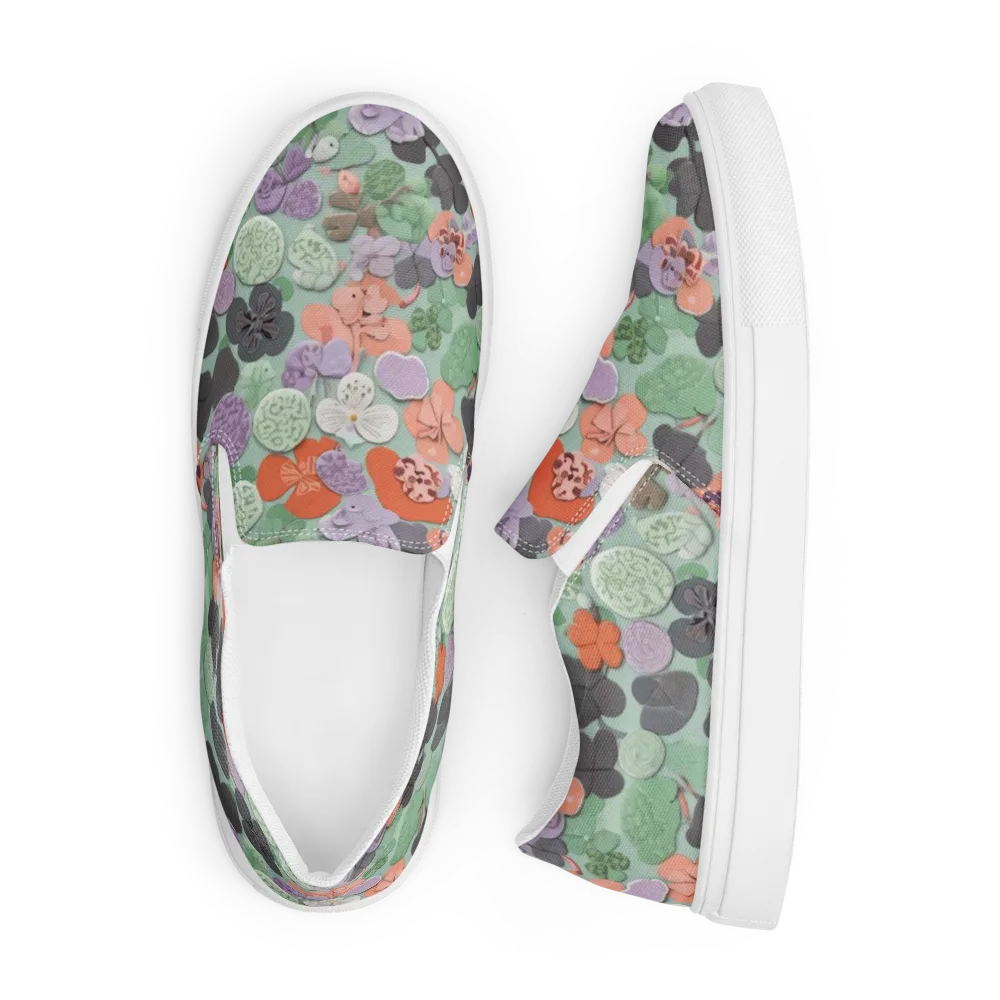 Garden Candy on Men's Slip-On Canvas Shoes — Front