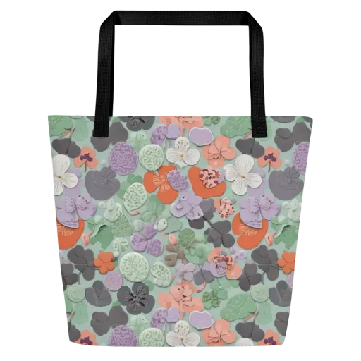 Garden Candy on a Large Tote Bag W/ Pocket