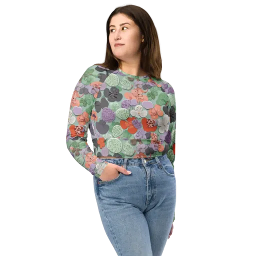 Garden Candy on a Long Sleeve Crop Top