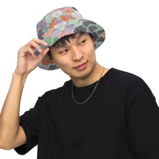 Garden Candy on a Reversible Bucket Hat