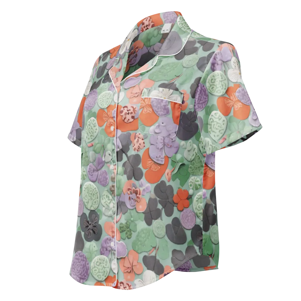 Garden Candy on Women's Short Sleeve Pajama Top — Left Front