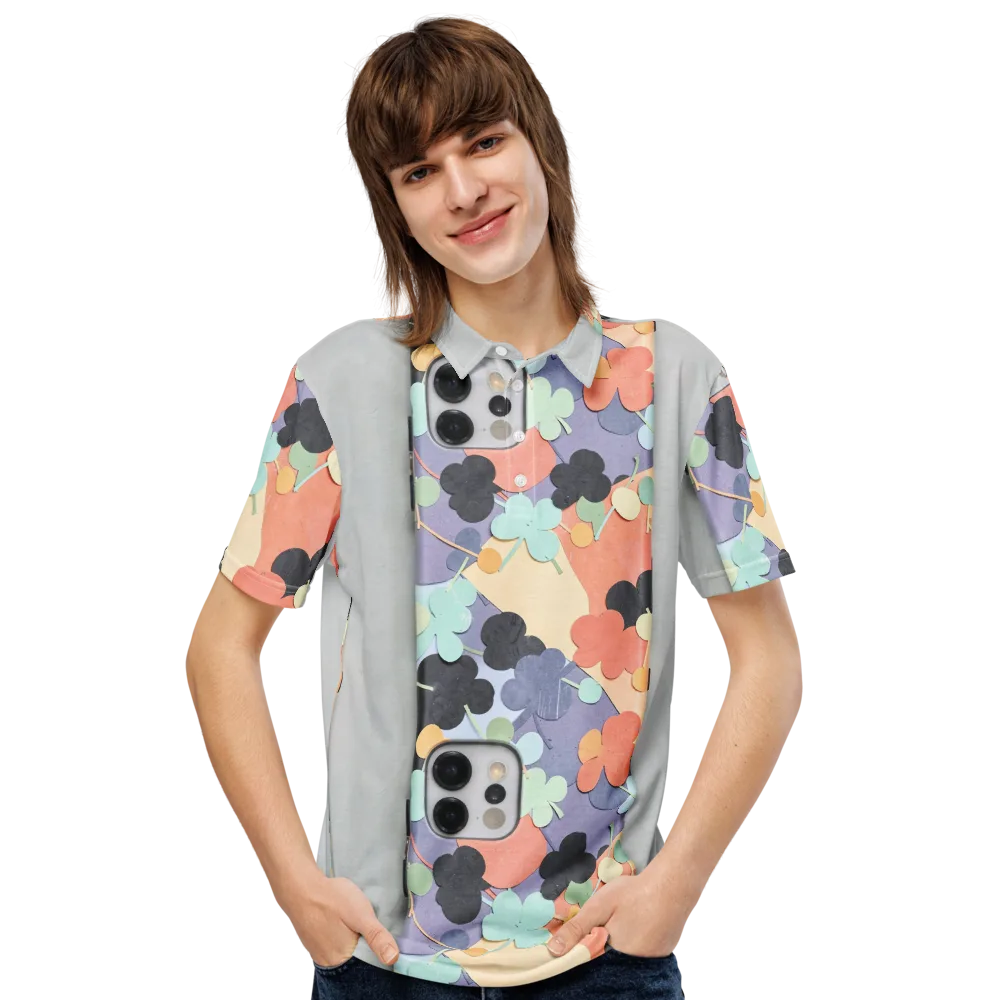 Pastel Pocket Garden on Men's Slim Fit Polo Shirt — Front