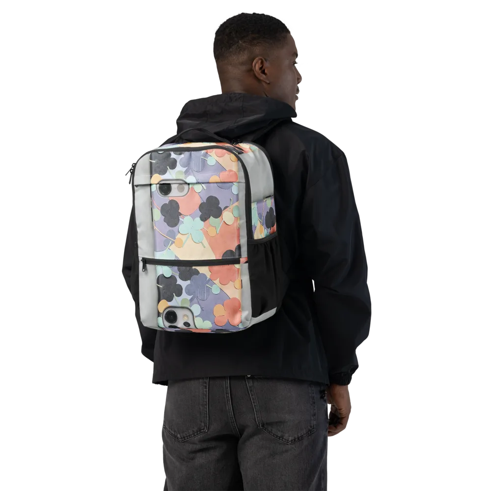 Pastel Pocket Garden on Utility Backpack — Back