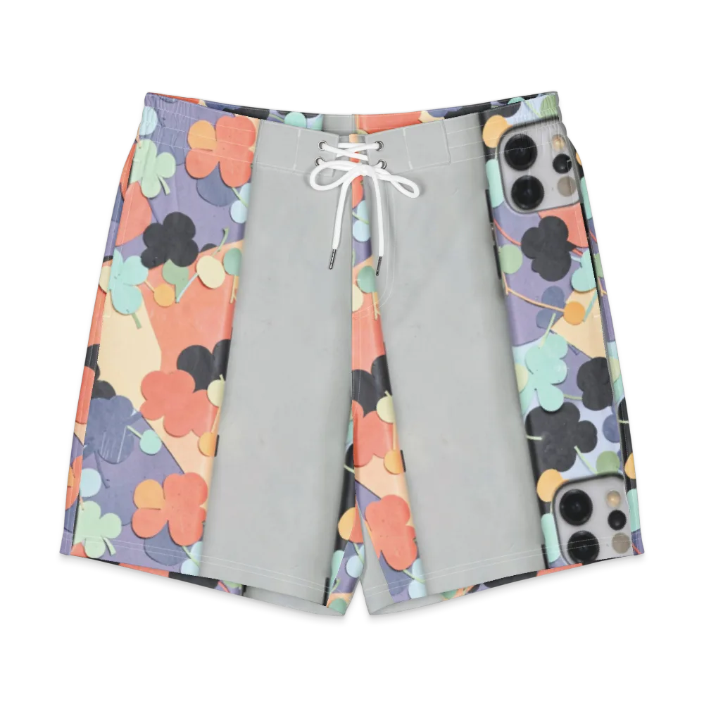 Pastel Pocket Garden on Men's Board Shorts — Front