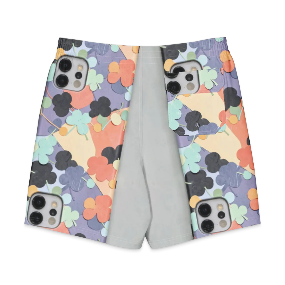 Pastel Pocket Garden on Men's Board Shorts — Back
