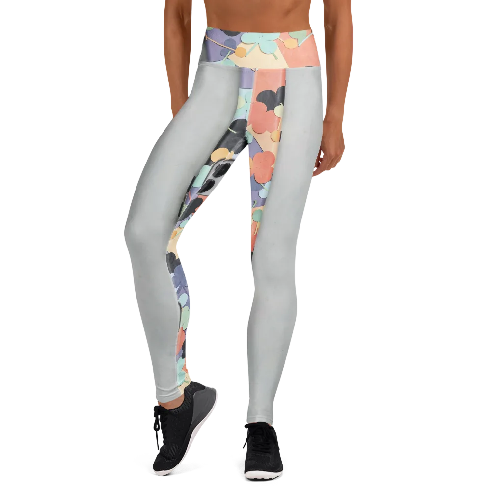 Pastel Pocket Garden on Yoga Leggings — Front