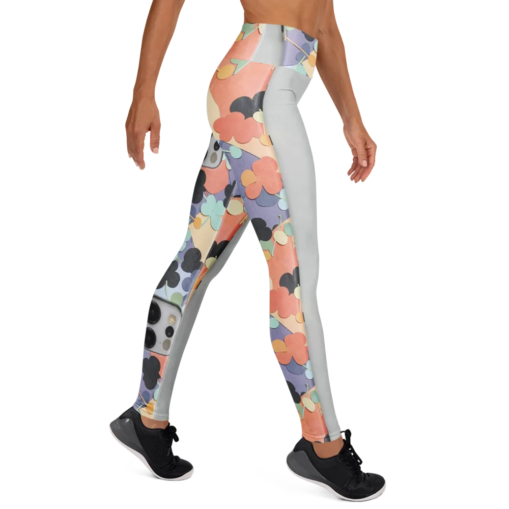 Pastel Pocket Garden on Yoga Leggings — Right