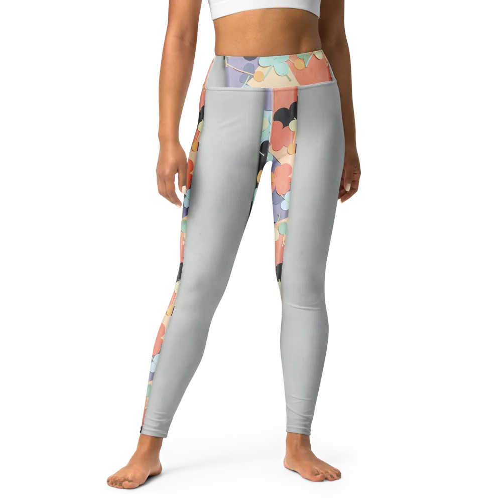 Pastel Pocket Garden on Yoga Leggings — Front