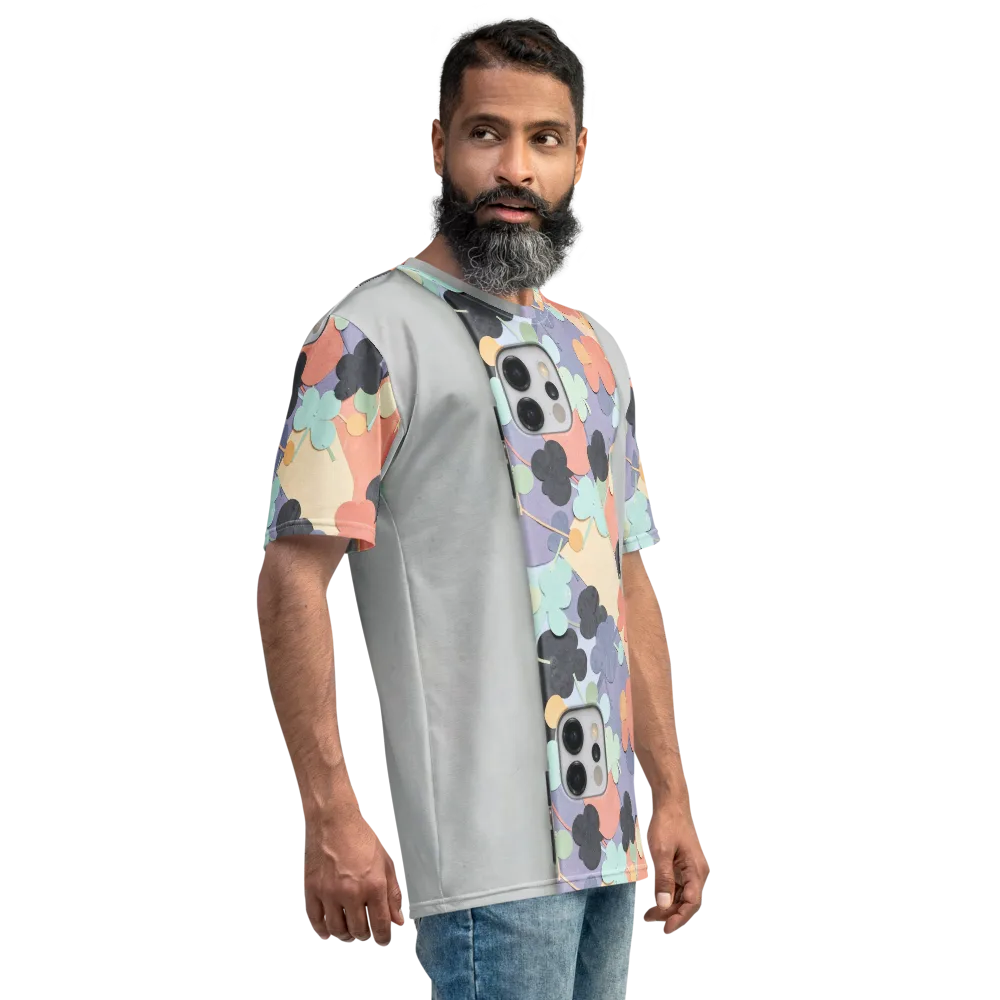 Pastel Pocket Garden on Men's Crew Neck T-Shirt — Right
