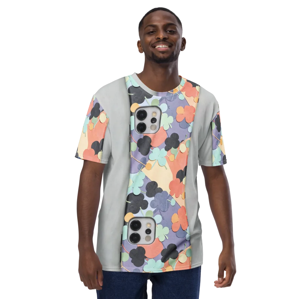 Pastel Pocket Garden on Men's Crew Neck T-Shirt — Front