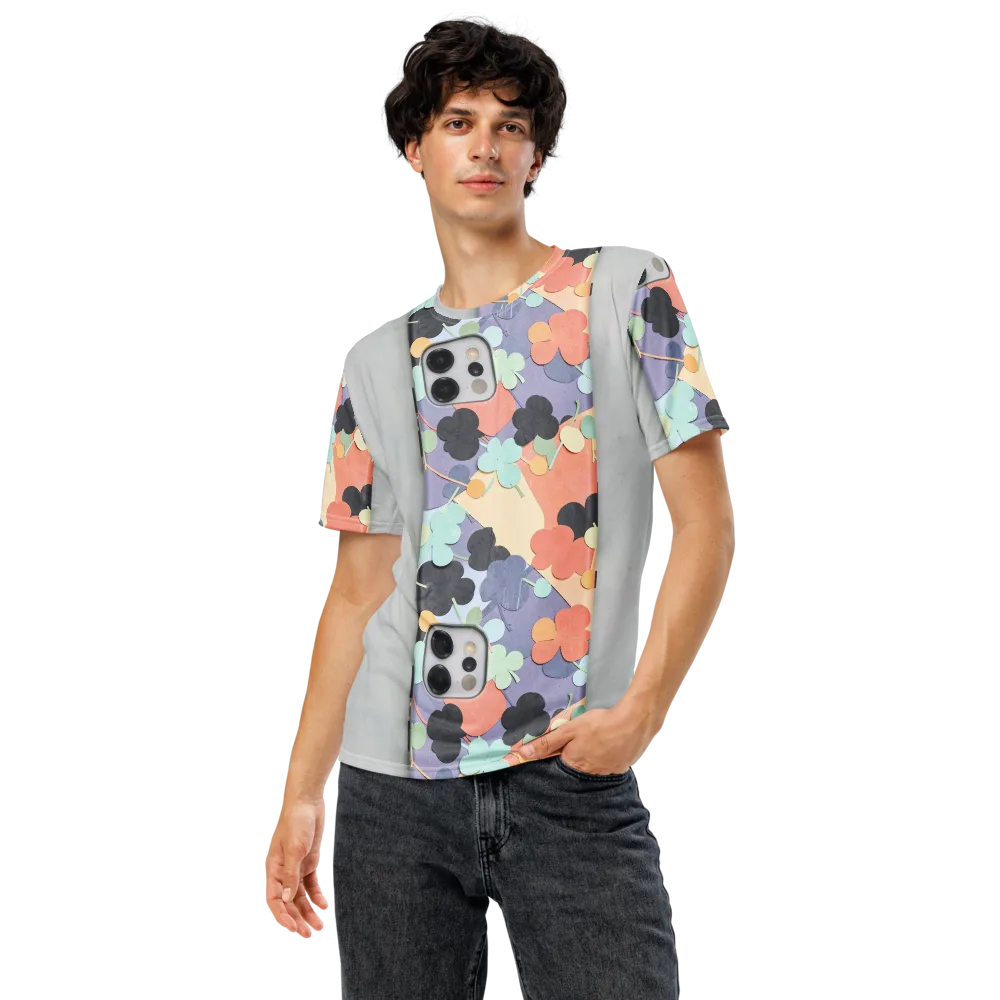 Pastel Pocket Garden on Men's Crew Neck T-Shirt — Front