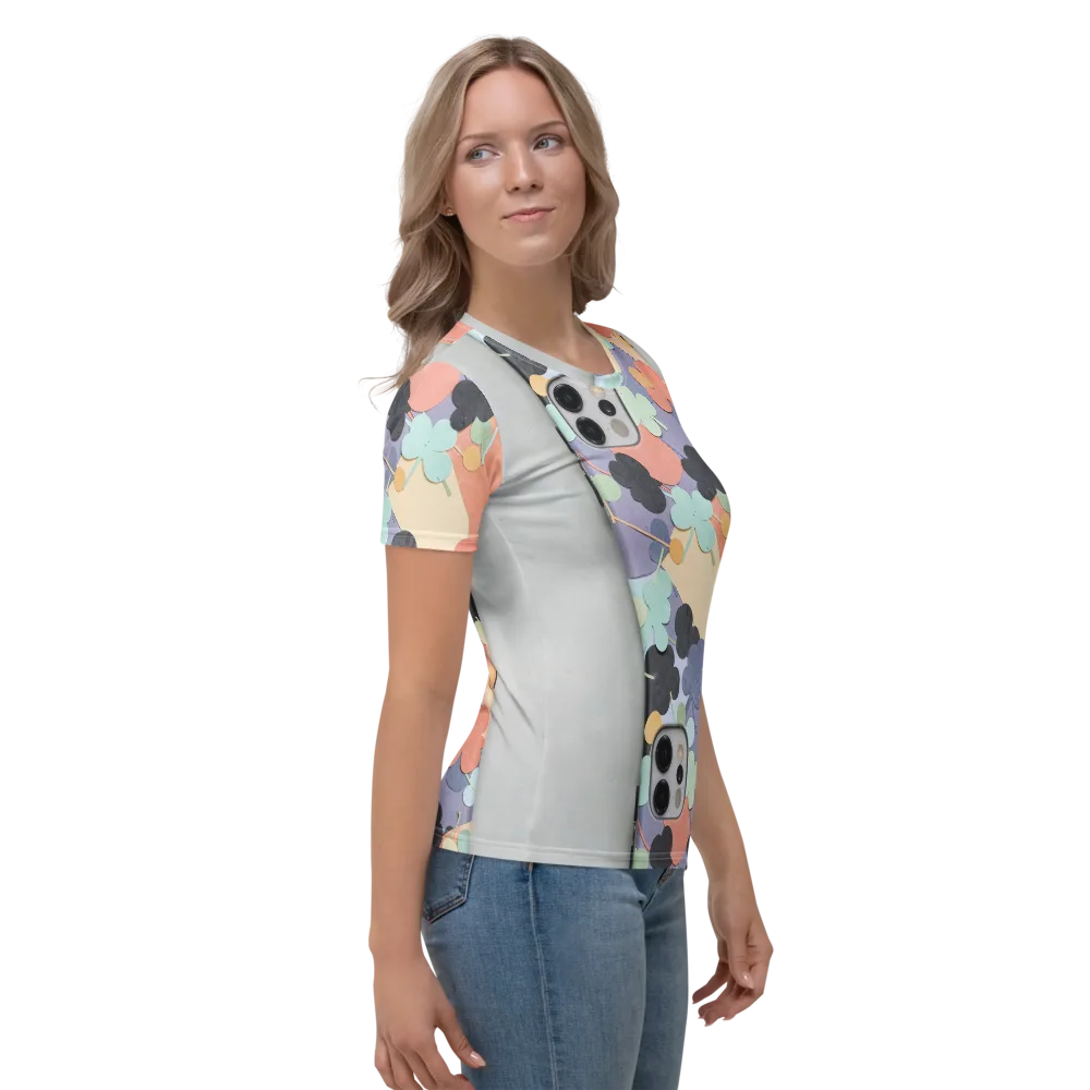 Pastel Pocket Garden on Women's Crew Neck T-Shirt — Right