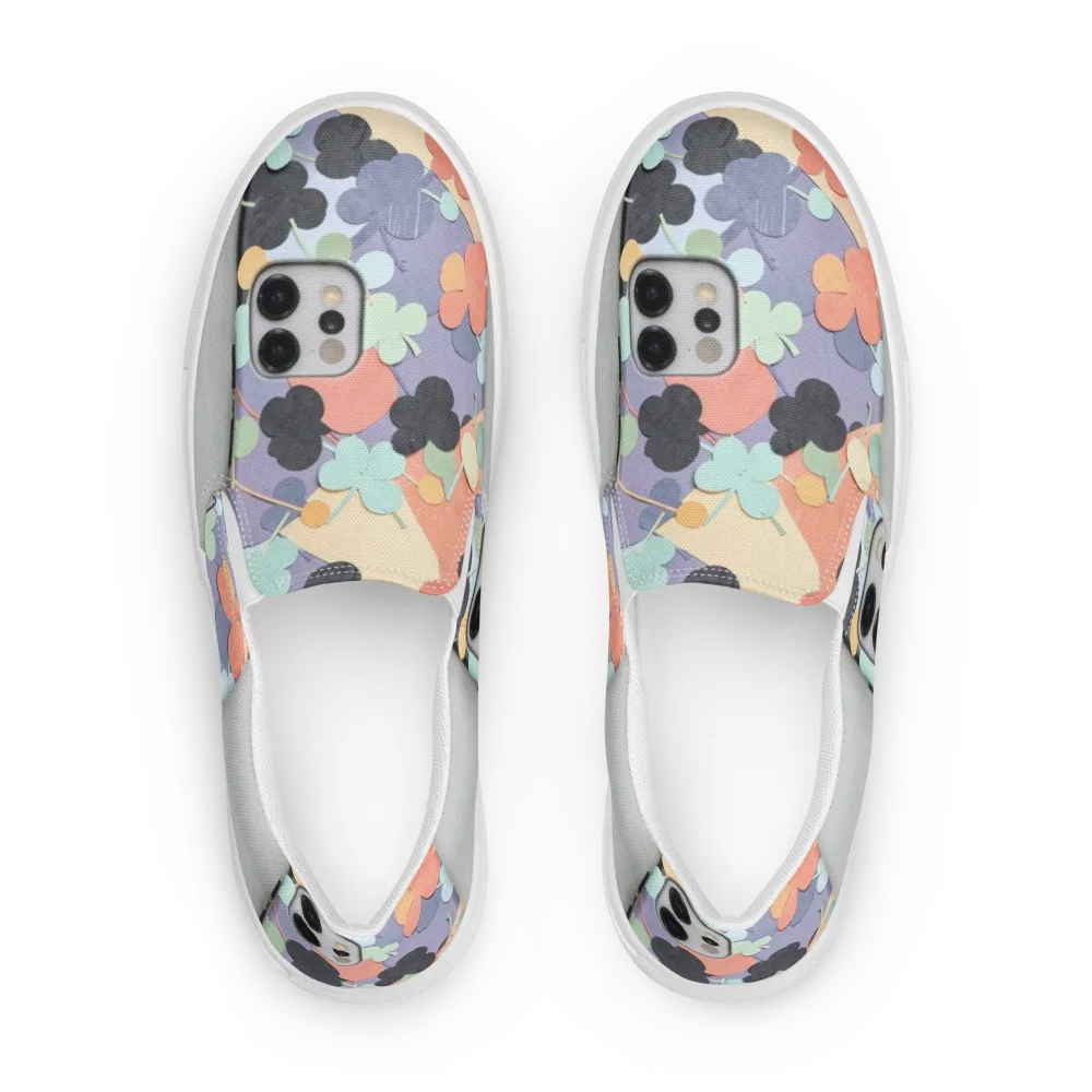 Pastel Pocket Garden on Men's Slip-On Canvas Shoes — Front