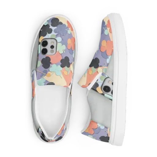 Pastel Pocket Garden on a Men's Slip-On Canvas Shoes