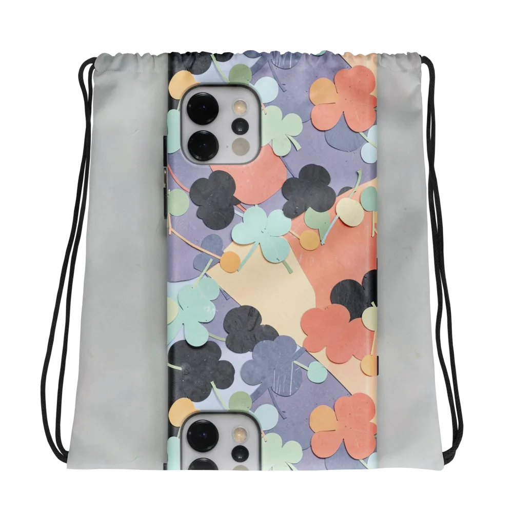Pastel Pocket Garden on Drawstring Bag — Photo