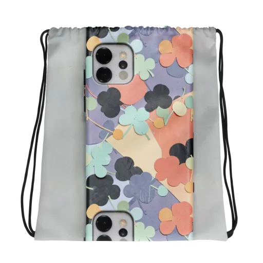 Pastel Pocket Garden on a Drawstring Bag