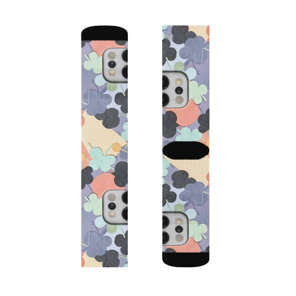 Pastel Pocket Garden on Socks — Right Sock