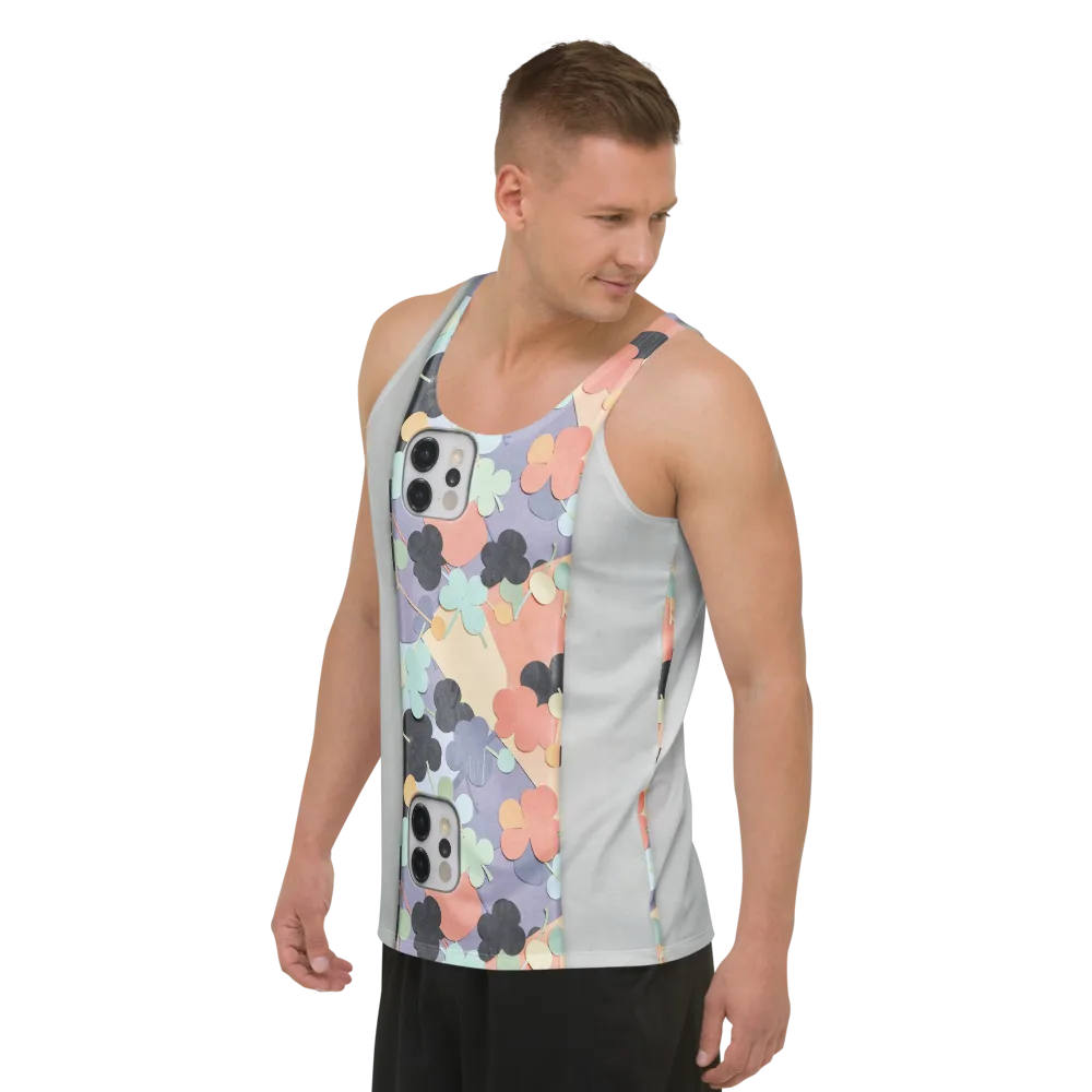 Pastel Pocket Garden on Men's Tank Top — Left Front