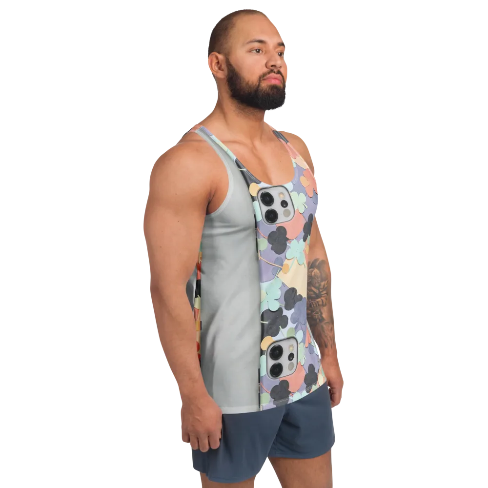 Pastel Pocket Garden on Men's Tank Top — Right Front