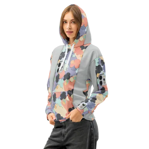 Pastel Pocket Garden on a Cotton Hoodie