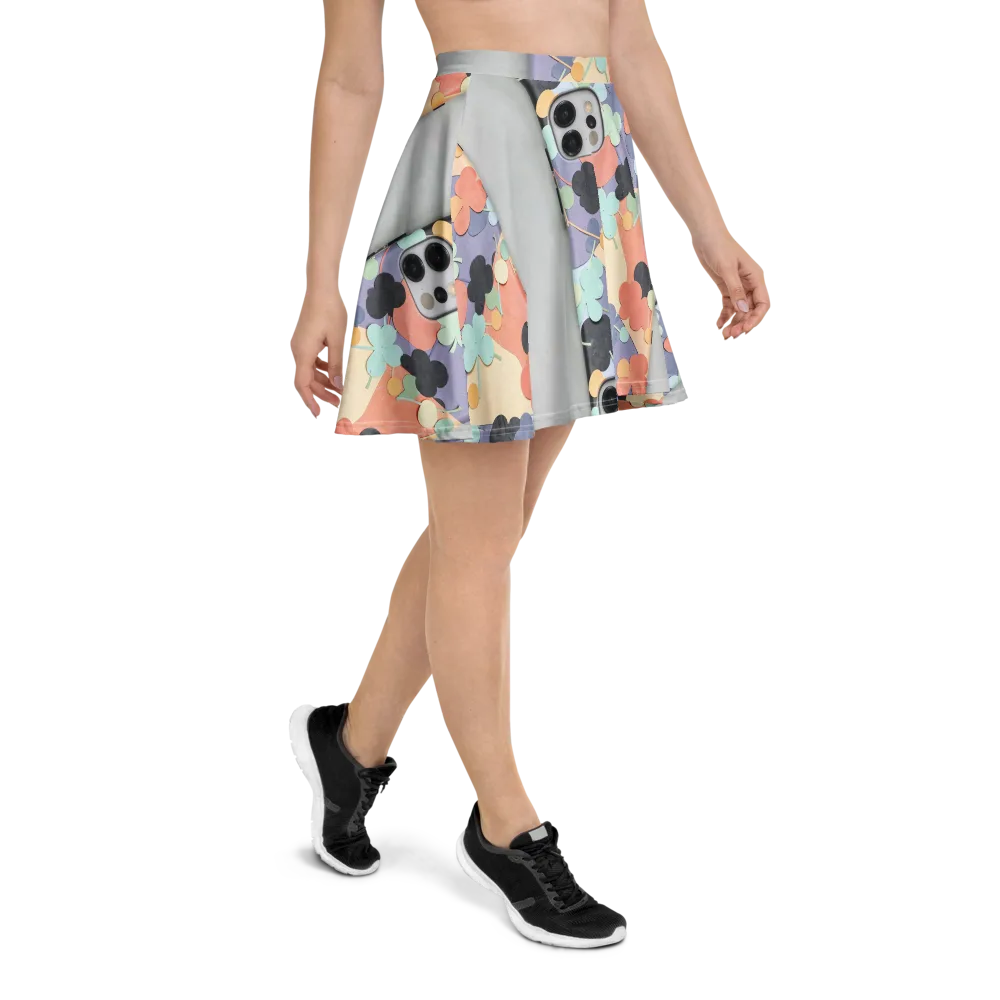 Pastel Pocket Garden on Skater Skirt — Right