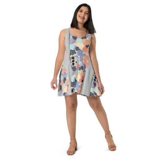 Pastel Pocket Garden on a Skater Dress