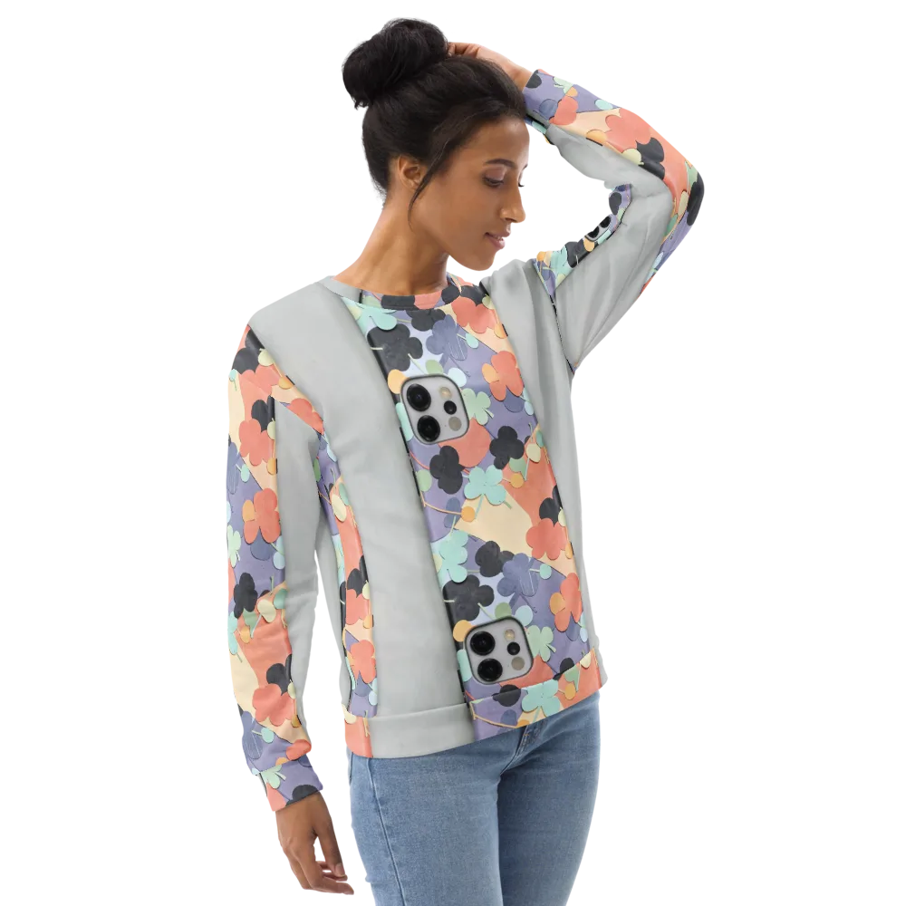 Pastel Pocket Garden on Sweatshirt — Right Front