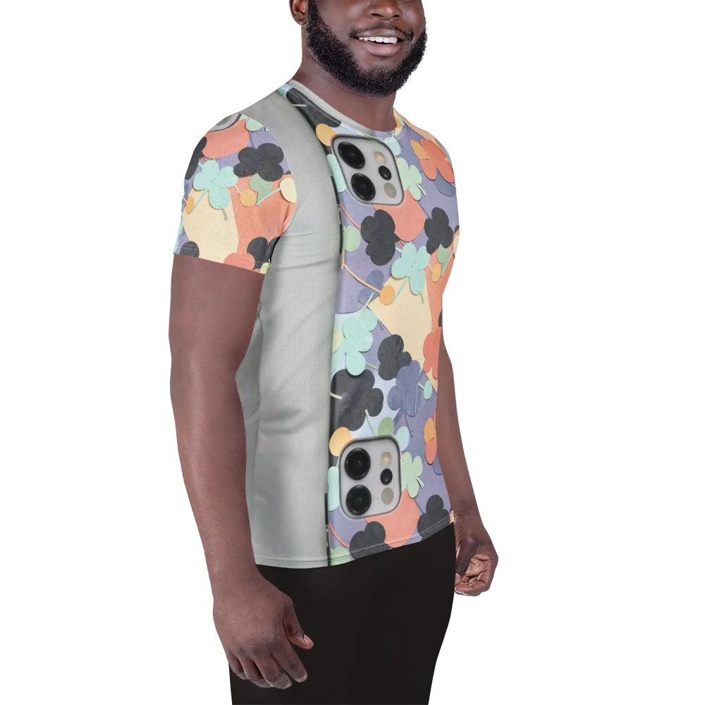 Pastel Pocket Garden on Men's Athletic T-Shirt — Right