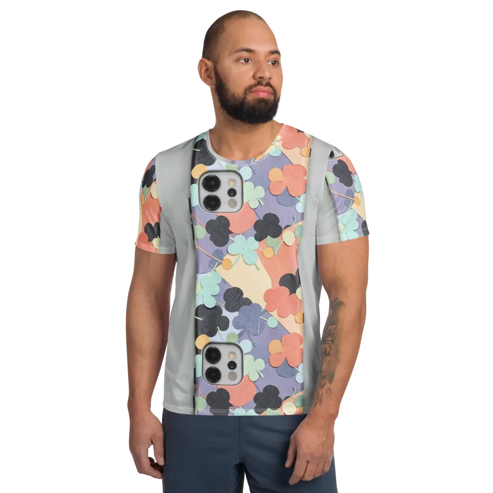 Pastel Pocket Garden on Men's Athletic T-Shirt — Front