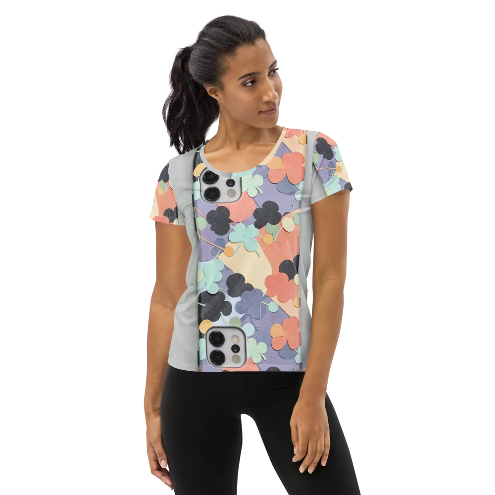 Pastel Pocket Garden on Women's Athletic T-Shirt — Front