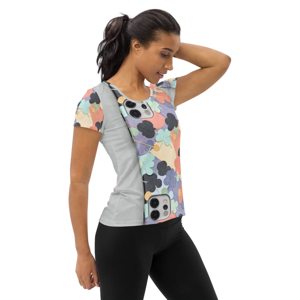 Pastel Pocket Garden on Women's Athletic T-Shirt — Right