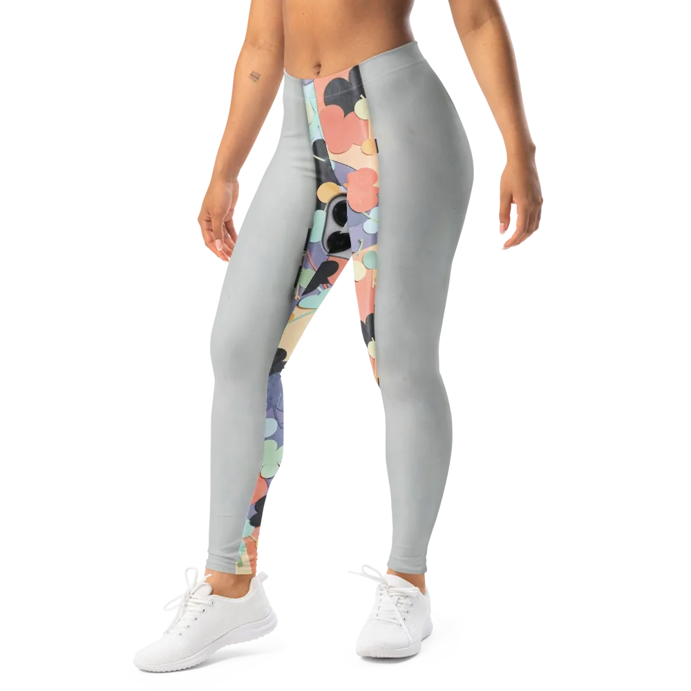 Pastel Pocket Garden on Leggings — Left Front