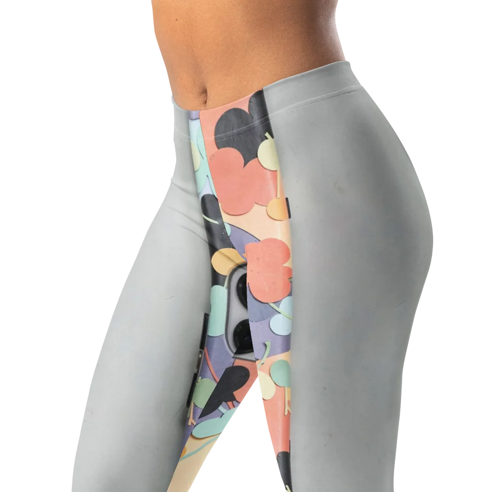 Pastel Pocket Garden on Leggings — Left Front