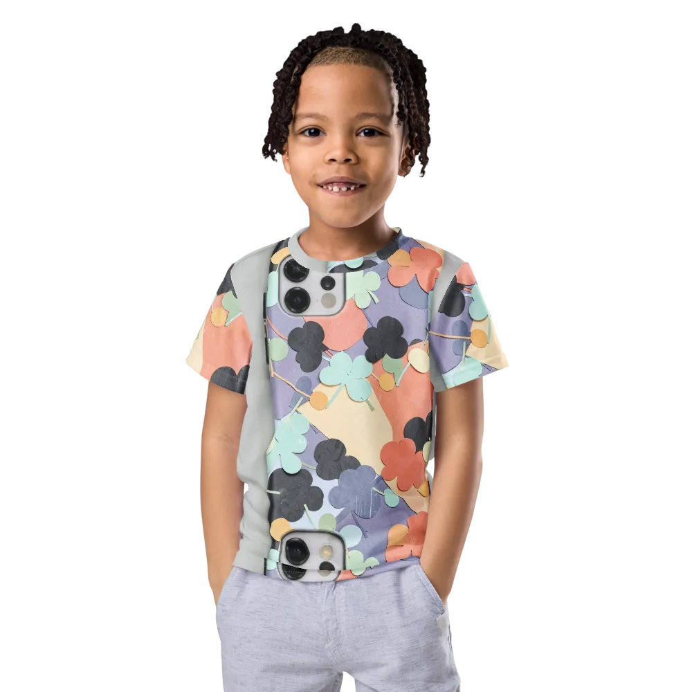 Pastel Pocket Garden on Kids Crew Neck T-Shirt — Front