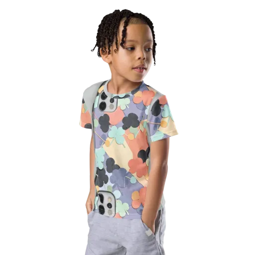 Pastel Pocket Garden on a Kids Crew Neck T-Shirt