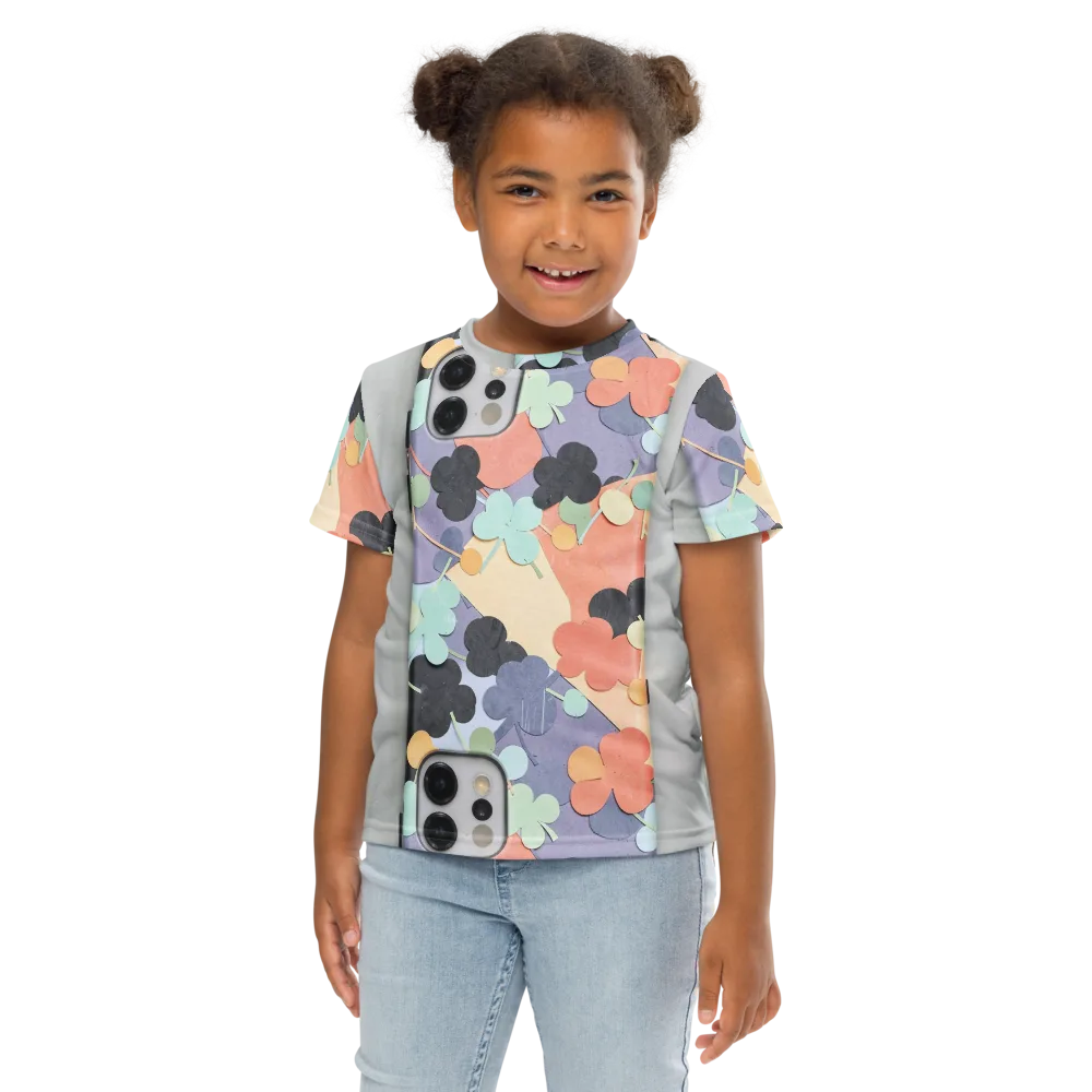 Pastel Pocket Garden on Kids Crew Neck T-Shirt — Front