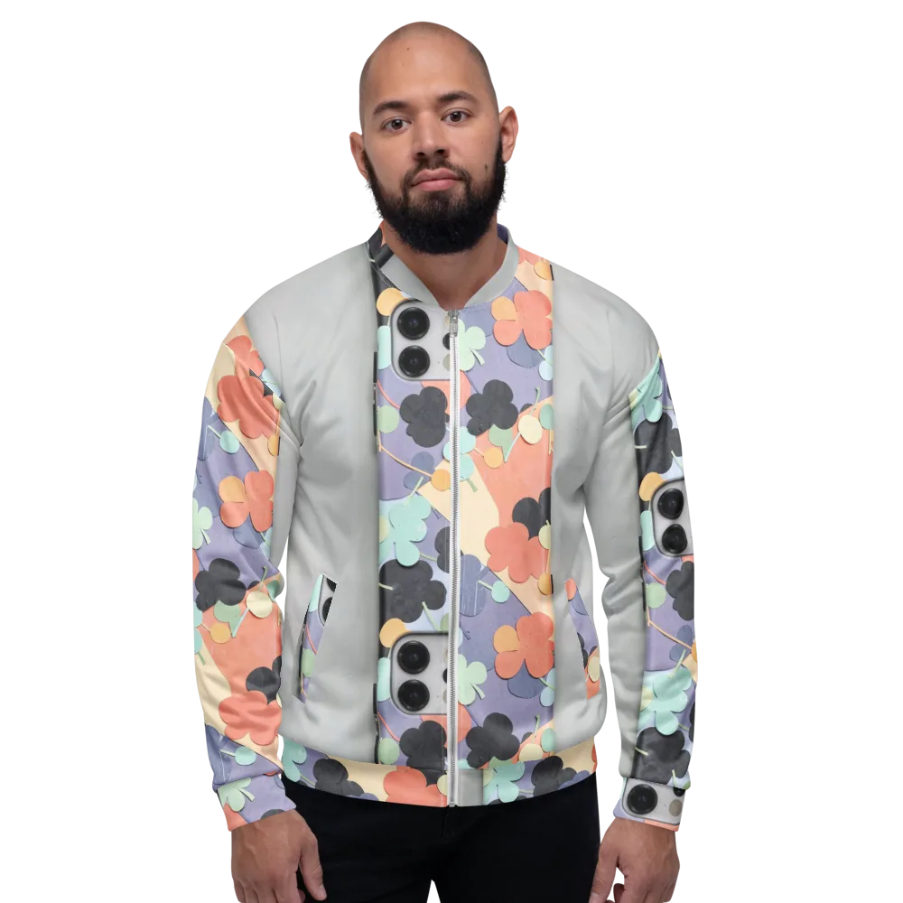 Pastel Pocket Garden on Bomber Jacket — Front