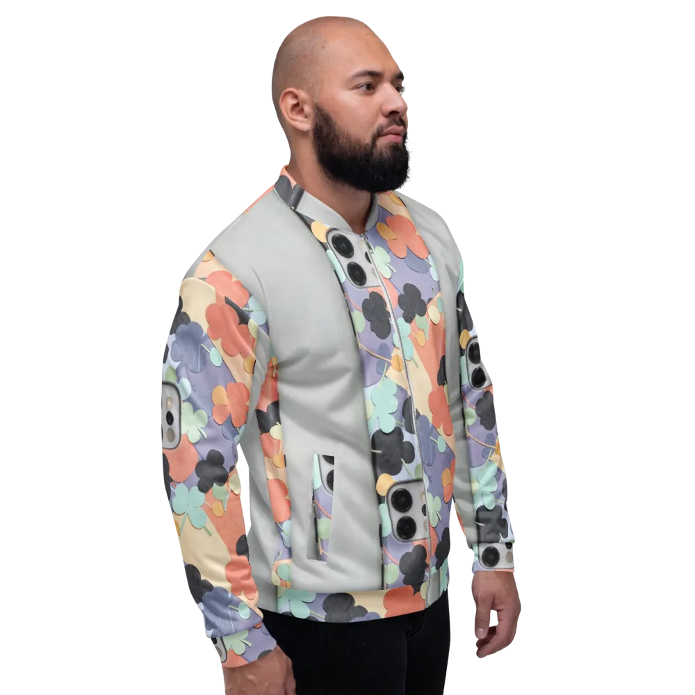 Pastel Pocket Garden on Bomber Jacket — Right
