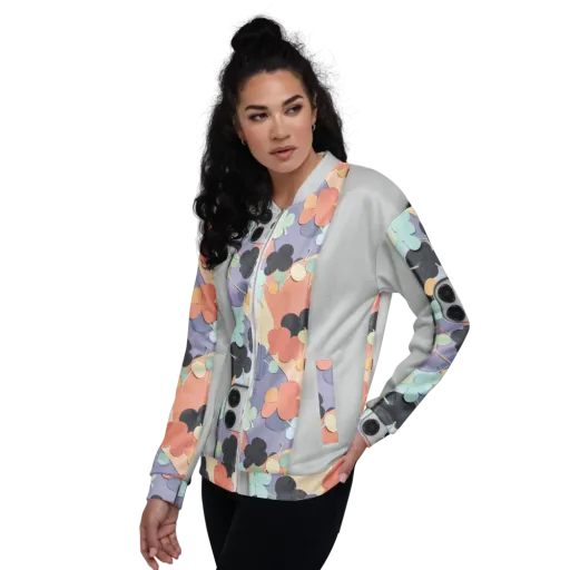 Pastel Pocket Garden on a Bomber Jacket