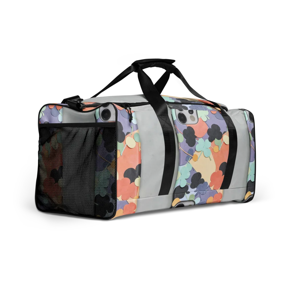 Pastel Pocket Garden on Duffle Bag — Right Front