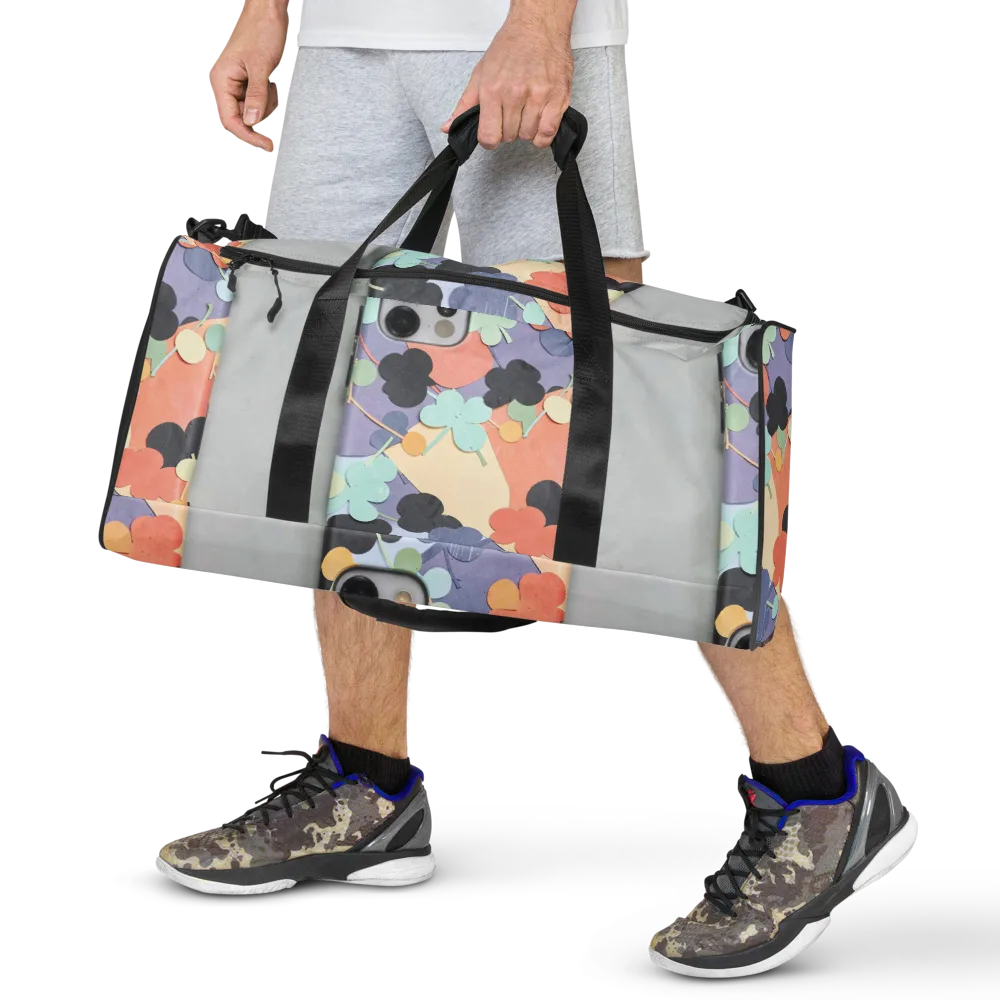 Pastel Pocket Garden on Duffle Bag — Front