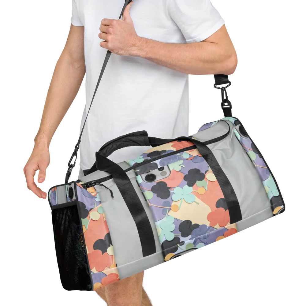 Pastel Pocket Garden on Duffle Bag — Right Front