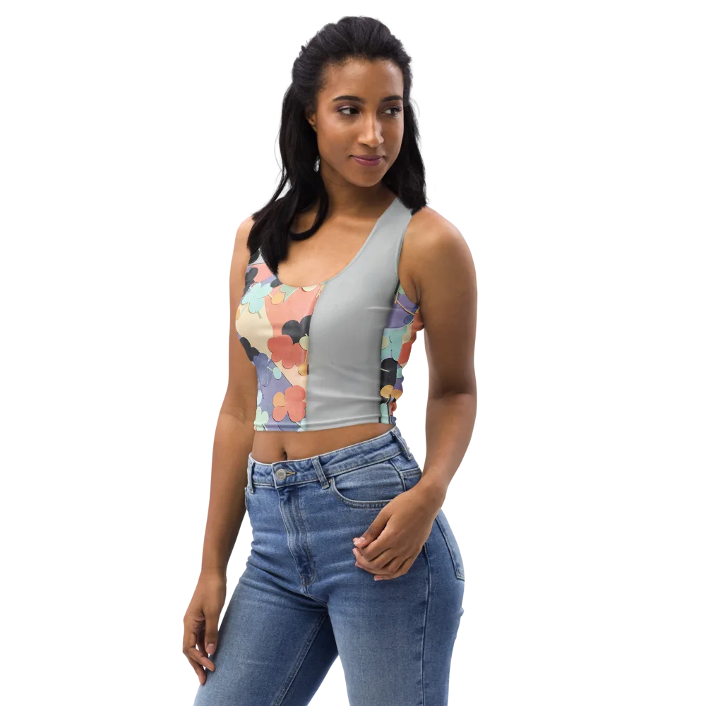 Pastel Pocket Garden on Crop Top — Left Front