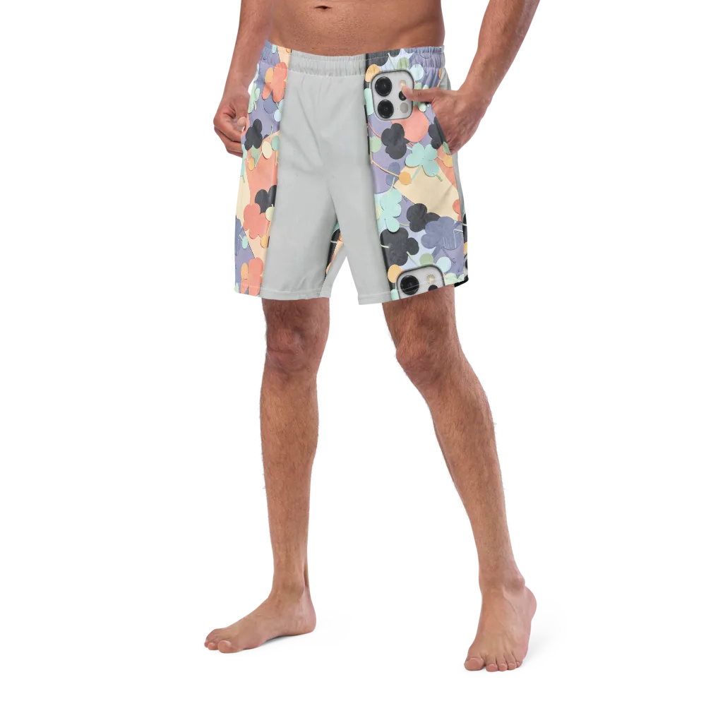 Pastel Pocket Garden on Swim Trunks — Left Front