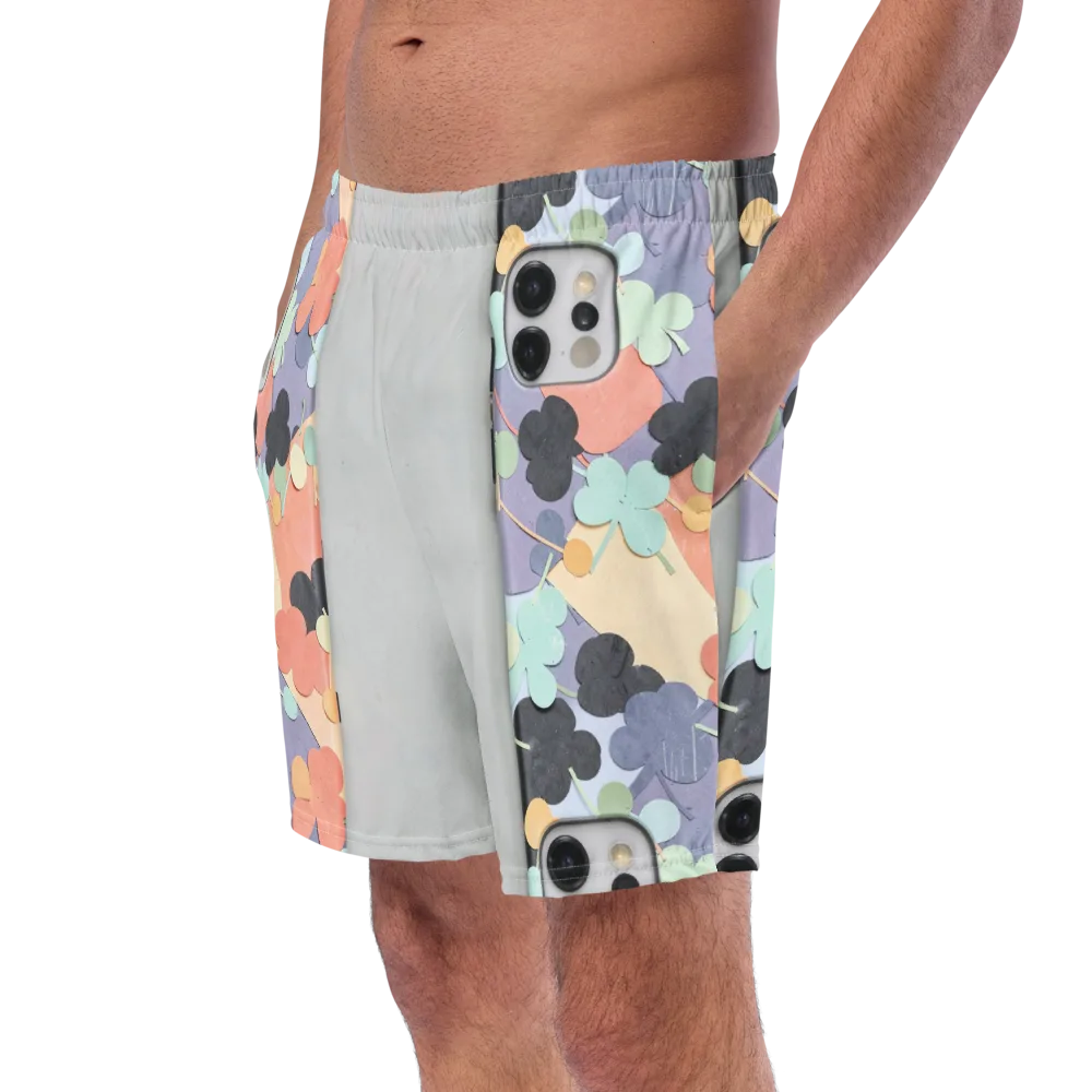 Pastel Pocket Garden on Swim Trunks — Left Front
