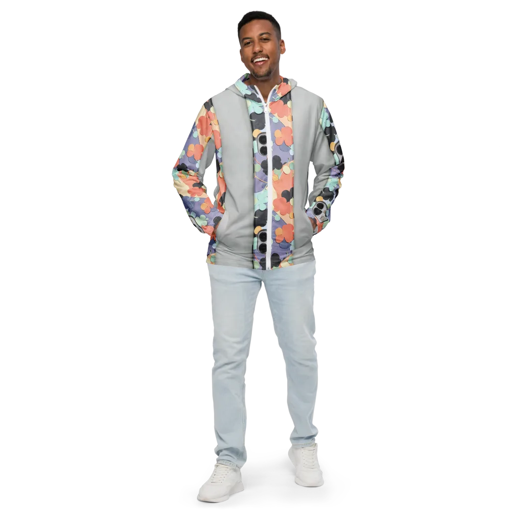 Pastel Pocket Garden on Men's Windbreaker — Front