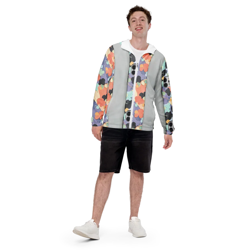 Pastel Pocket Garden on Men's Windbreaker — Front